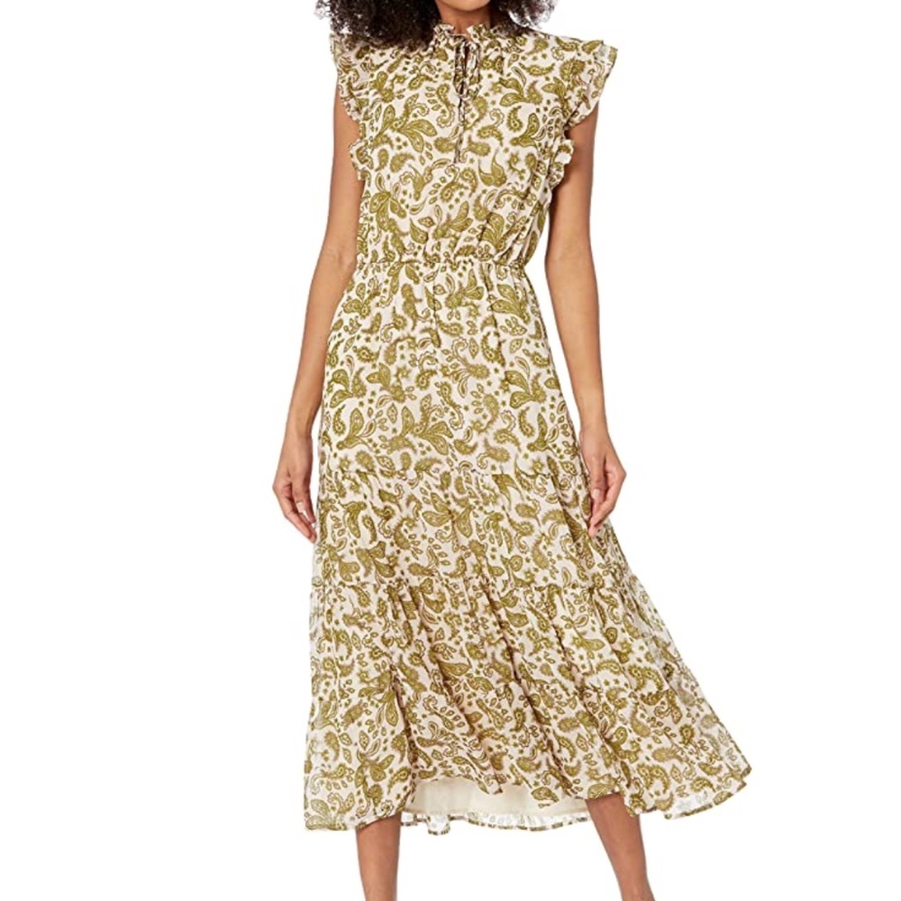 BB Dakota by Steve Madden Endless Scroll Dress in Green. SMALL